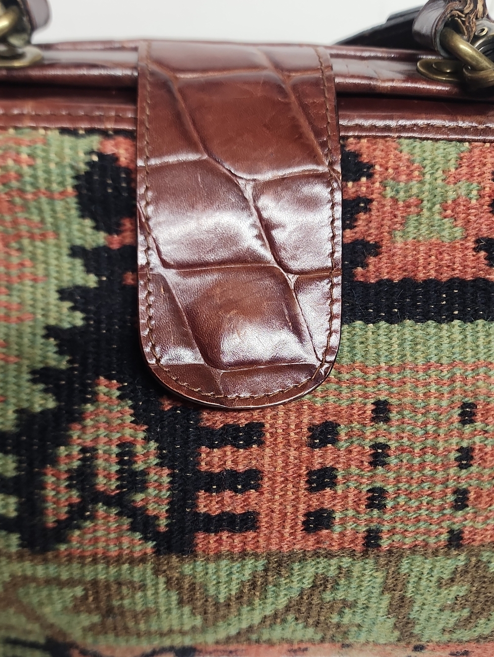 Danielle Nicole Vtg Made In Italy Brown Leather Interior Doctors Style Handbag - Picture 2 of 16